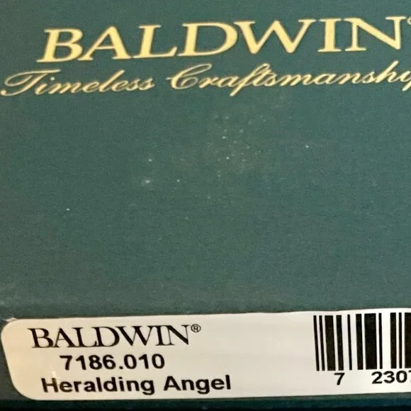 HERALDING ANGEL 7186.010 1998 Baldwin Brass Timeless Craftsmanship Ornament VTG - Picture 3 of 6